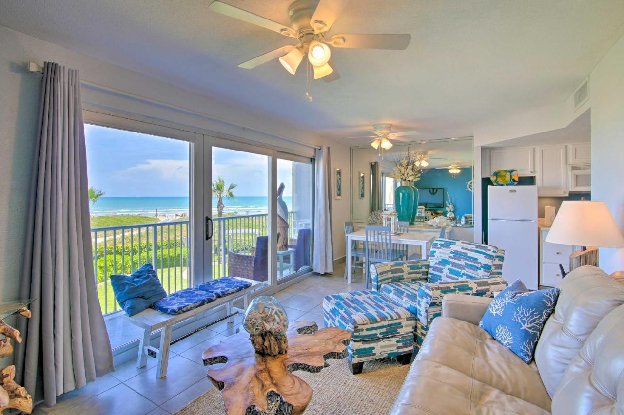 Sunny Oceanfront Condo On South Padre Island Beach Bagian luar foto