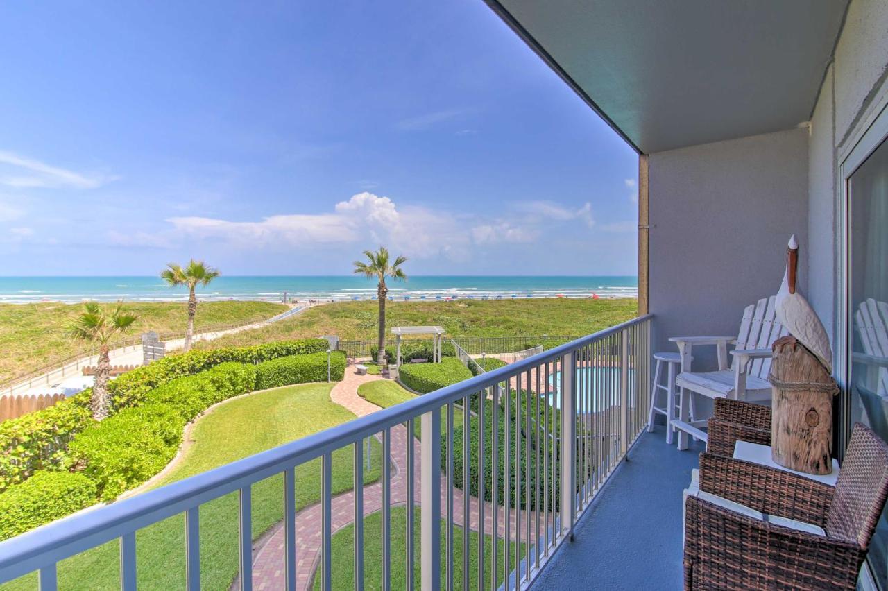 Sunny Oceanfront Condo On South Padre Island Beach Bagian luar foto